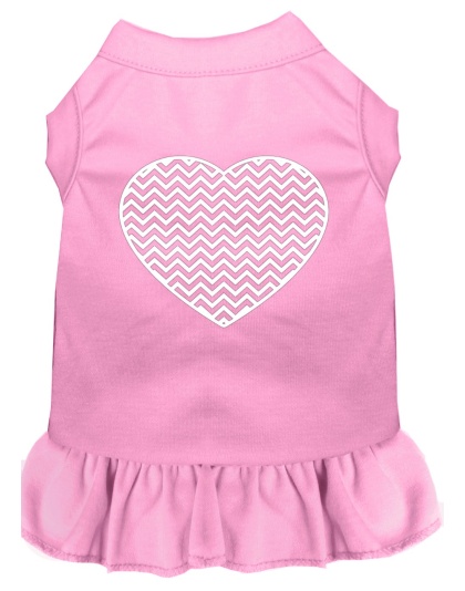 Chevron Heart Screen Print Dress Light Pink 4X (22)