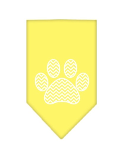 Chevron Paw Screen Print Bandana Yellow Large