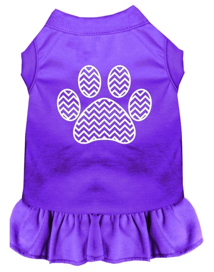 Chevron Paw Screen Print Dress Purple 4X (22)