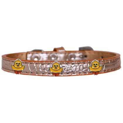 Chickadee Widget Croc Dog Collar Copper Size 10