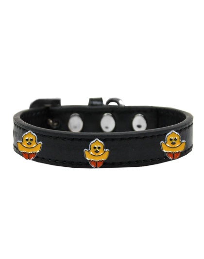 Chickadee Widget Dog Collar Black Size 10