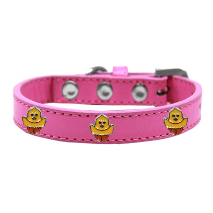 Chickadee Widget Dog Collar Bright Pink Size 10