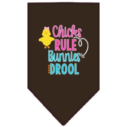 Chicks Rule Screen Print Bandana Cocoa Large