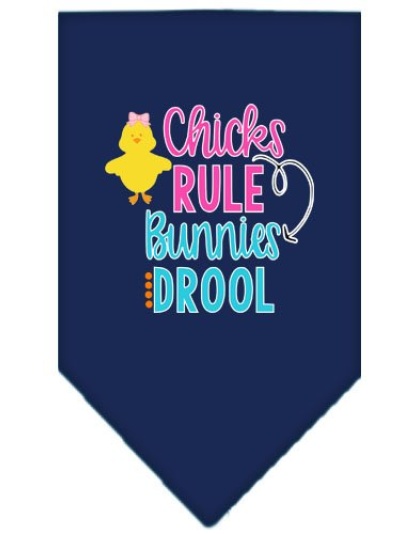 Chicks Rule Screen Print Bandana Navy Blue large