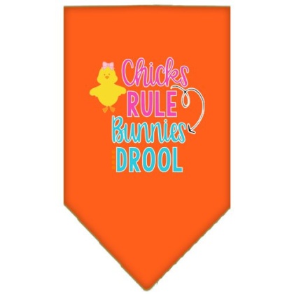 Chicks Rule Screen Print Bandana Orange Large