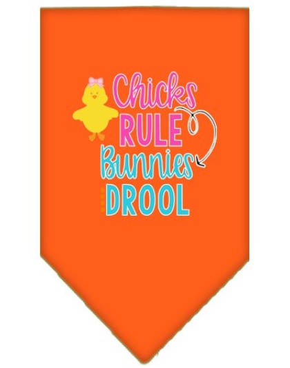 Chicks Rule Screen Print Bandana Orange Large