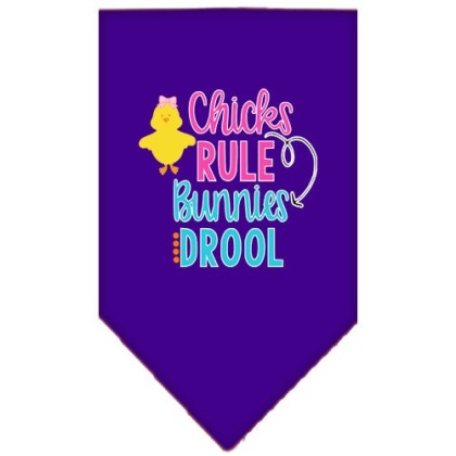 Chicks Rule Screen Print Bandana Purple Large