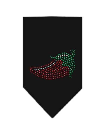 Chili Pepper Rhinestone Bandana Black Large