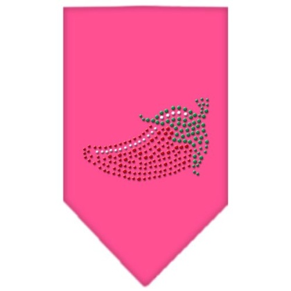 Chili Pepper Rhinestone Bandana Bright Pink Large