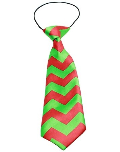 Christmas Chevron Big Dog Neck Tie