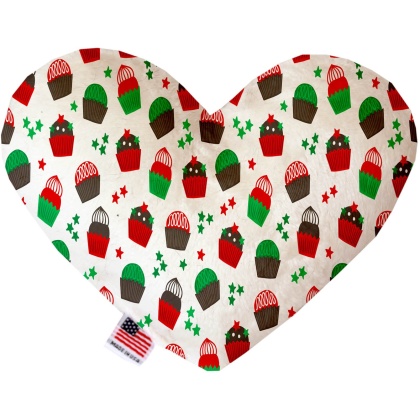 Christmas Cupcakes 6 Inch Heart Dog Toy