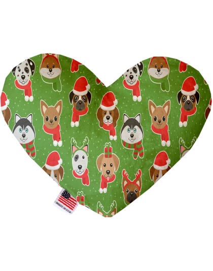 Christmas Dogs 6 Inch Canvas Heart Dog Toy