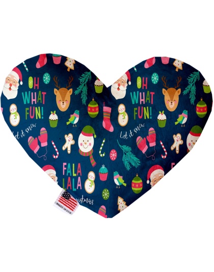 Christmas Party 6 Inch Canvas Heart Dog Toy