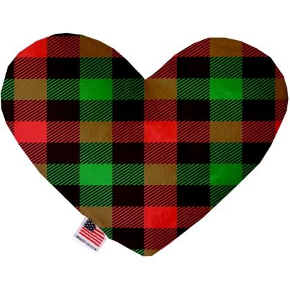 Christmas Plaid 6 Inch Heart Dog Toy