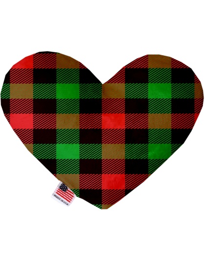 Christmas Plaid 6 Inch Heart Dog Toy