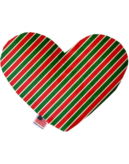 Christmas Stripes 6 Inch Heart Dog Toy