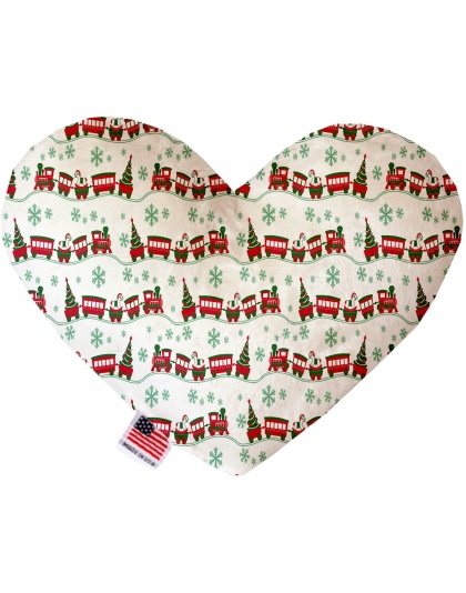 Christmas Trains 6 Inch Canvas Heart Dog Toy