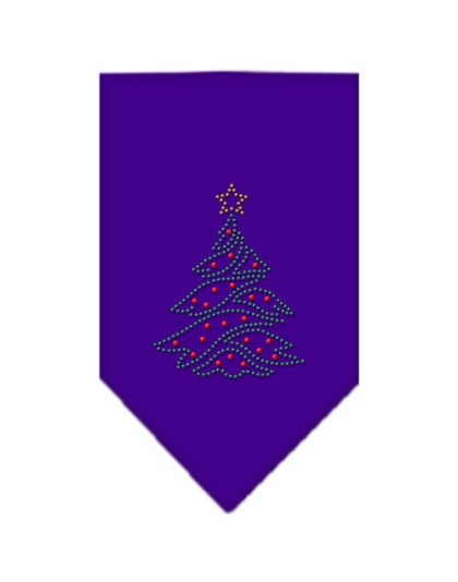 Christmas Tree Rhinestone Bandana Purple Large