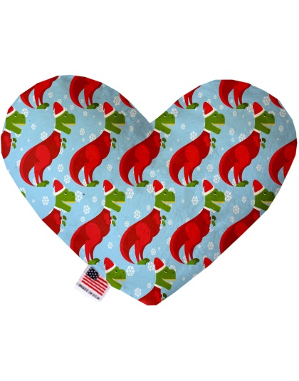 Christmas T-rex 6 Inch Canvas Heart Dog Toy