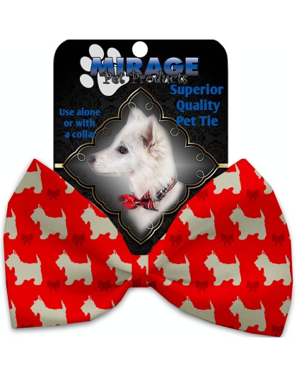 Christmas Westie Pet Bow Tie Collar Accessory with Velcro