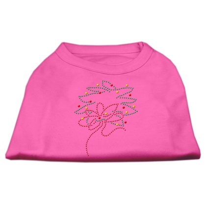 Christmas Wreath Rhinestone Shirt Bright Pink L