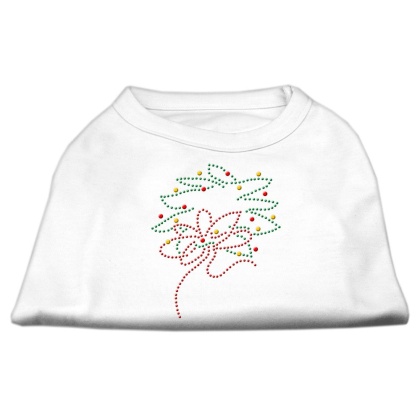 Christmas Wreath Rhinestone Shirt White L