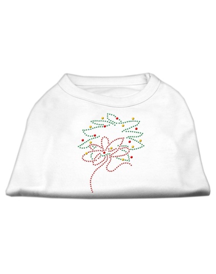 Christmas Wreath Rhinestone Shirt White L