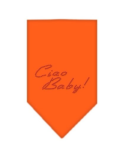 Ciao Baby Rhinestone Bandana Orange Large