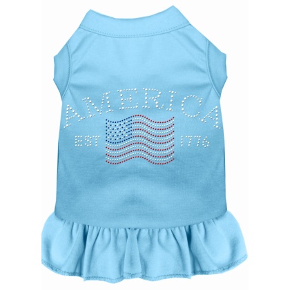 Classic America Rhinestone Dress Baby Blue 4X