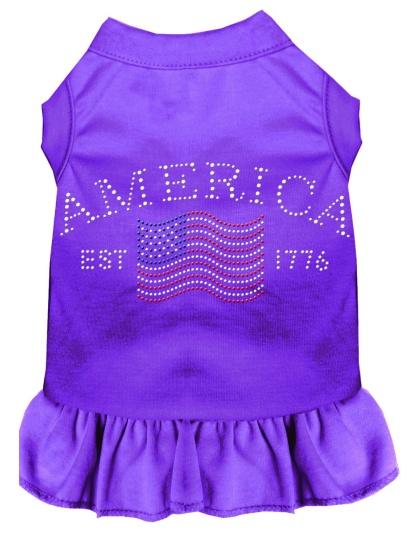 Classic America Rhinestone Dress Purple 4X