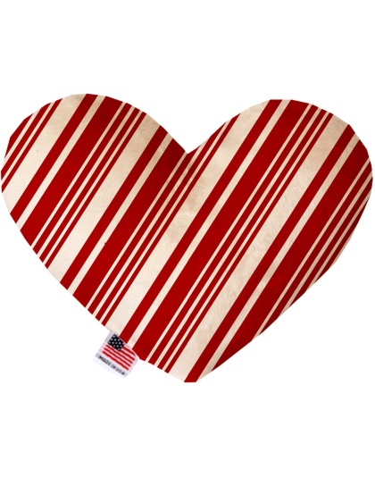 Classic Candy Cane Stripes 6 Inch Heart Dog Toy