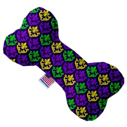 Classic Fleur de Lis 10 inch Canvas Bone Dog Toy