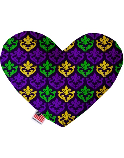 Classic Fleur de Lis 6 inch Canvas Heart Dog Toy