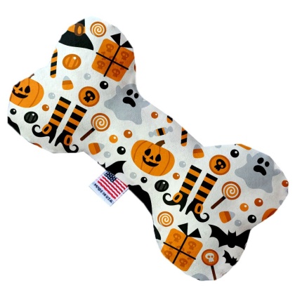 Classic Halloween 10 Inch Canvas Bone Dog Toy