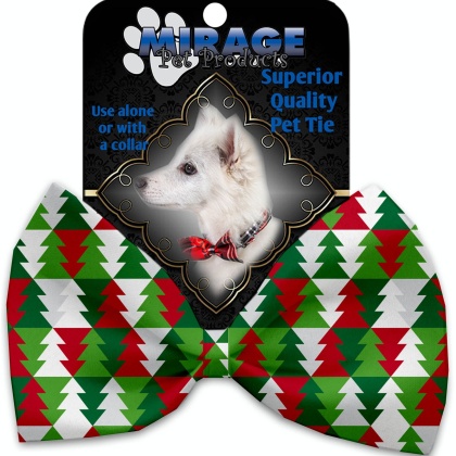 Classy Christmas Trees Pet Bow Tie