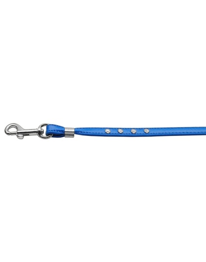 Clear Crystal Leash Blue Silver Hardware