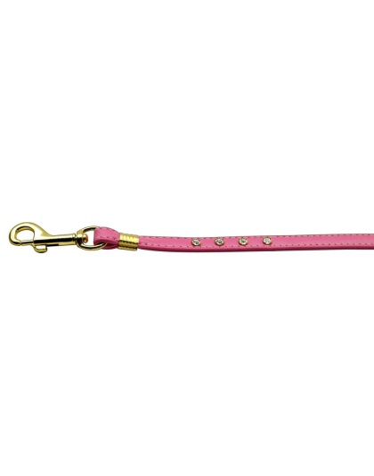 Clear Crystal Leash Pink Gold Hardware