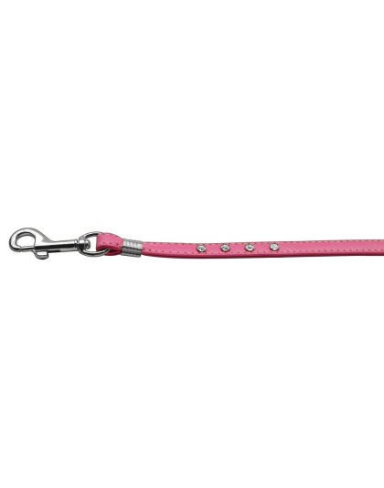 Clear Crystal Leash Pink Silver Hardware