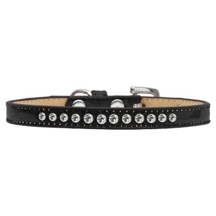 Clear Crystal Size 10 Black Puppy Ice Cream Collar
