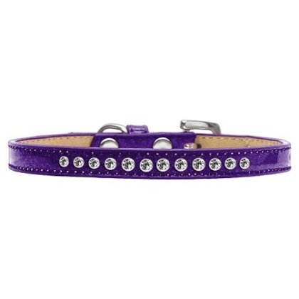 Clear Crystal Size 10 Purple Puppy Ice Cream Collar