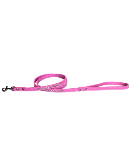 Clear jewel pet leash 1/2" wide x 4' long Bright Pink