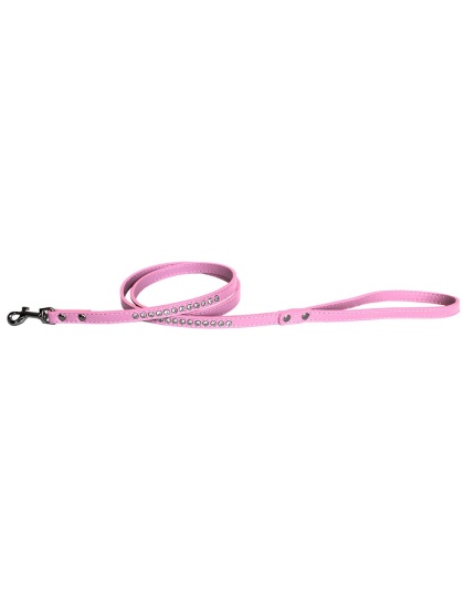 Clear jewel pet leash 1/2" wide x 4' long Light Pink