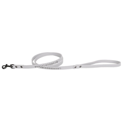 Clear jewel pet leash 1/2" wide x 4' long White