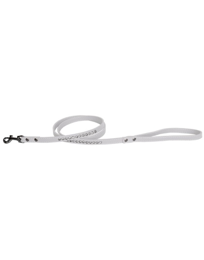 Clear jewel pet leash 1/2" wide x 4' long White
