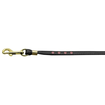 Color Crystal Leash Black w/ Pink Stones Gold Hardware