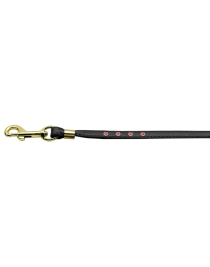 Color Crystal Leash Black w/ Pink Stones Gold Hardware