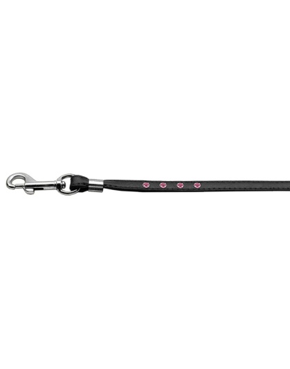 Color Crystal Leash Black w/ Pink Stones Silver Hardware