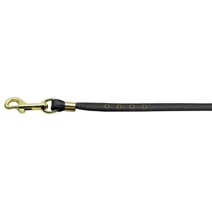 Color Crystal Leash Black w/ Smoke Stones Gold Hardware