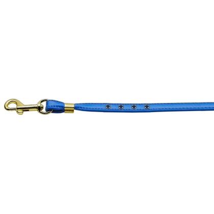Color Crystal Leash Blue w/ Blue Stones Gold Hardware