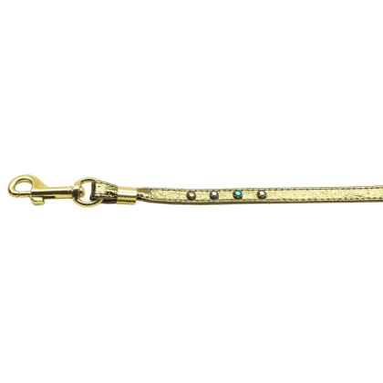Color Crystal Leash Gold w/ AB Stones Gold Hardware
